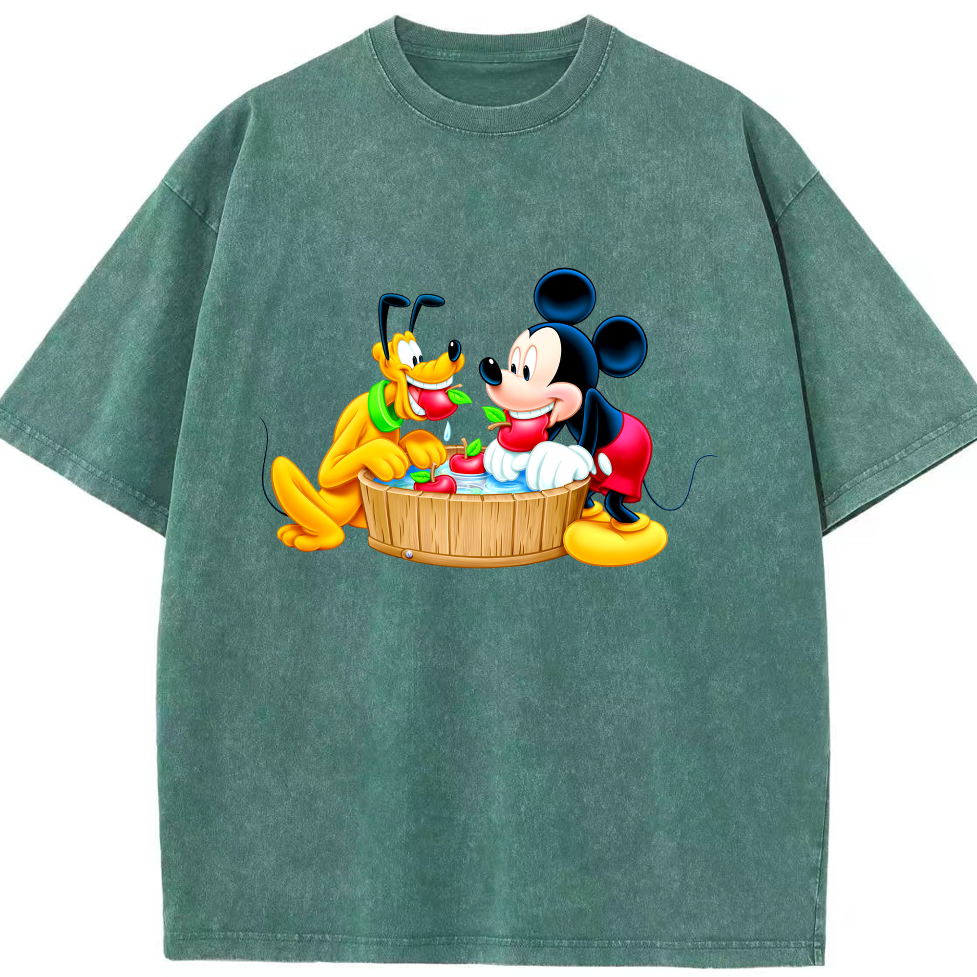 （画像用） ミッキーマウス Mickey Mouse 綿100% ヴィンテージ風 半袖Tシャツ（フロントプリント）